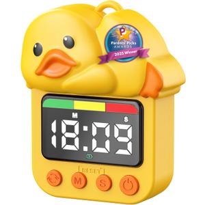 Doli Yearning Shower Timer for Kids Waterproof Quacking Shower Timer Bathroom Duck Magnetic Charging