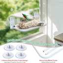 Idepet Cat Window Perch Cordless Foldable Cats Hammock Bed with Interactive Toys,Suction Cups,Reversible Cover Keep Pets Cool Warm for Summer Winter,Indoor Kitten Resting Seat(Gray&Black, 2 Pack)