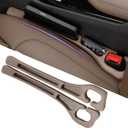 Car Seat Gap Filler Organizer Universal for Car SUV Truck Accessories Seat Gap Plug Blocker with Storage Slot Brown 2 Pack (Driver'sPassenger PU 2Pack)