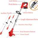 Weed Wacker Electric Cordless Grass Trimmer,with 3Types Blades,Included 2Pcs 24v 4Ah Batteries Electric Stringless Weed Trimmer Lightweight 2.6lb for Yard and Garden
