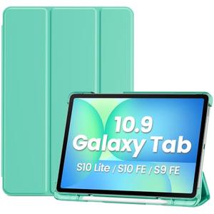 ProCase Smart Case for Galaxy Tab S10 Lite/S10 FE/S9 FE 10.9 Inch with S Pen Holder, Slim Trifold Stand Folio Hard Back Shell Protective Cover for 10.9" Galaxy Tab S10 Lite/S10 FE/S9 FE -Mint