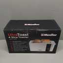 Mueller UltraToast Full Stainless Steel Toaster 4 Slice, Long Extra-Wide Slots for Bagels and Waffles, 6 Browning Levels, LED Display, Cancel/Defrost/Reheat Functions & Removable Tray, Kitchen Gadgets