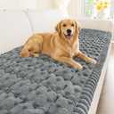 Smiry Couch Covers for Dogs Washable, Non-Slip Fuzzy Pet Couch Covers for Sofa, Soft Thick Sofa Slipcovers Furniture Protector Pet Friendly (Grey, 27.6" x 59")