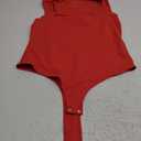 REORIA Butsmooth Womens Sexy Sleeveless Square Neck Double Lined Basic Bodysuit Tank Tops (XX-Large, Red)