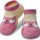 Baby Shoes Boys Girls First Walking Shoes Non Slip Soft Sole Sneakers Toddler Infant Babygirl Sock Shoes (Pink)