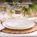 200 Pc Scalloped Ivory Gold Plastic Plates for Party