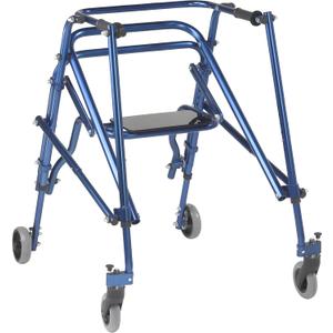 Drive Medical Nimbo 2G Mobility Aid Lightweight Posterior Walker with Seat, Large, Knight Blue