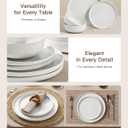 Stoneware Dinnerware Sets with Pasta Bowls, Dish Set for 6