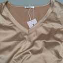 Mawor Satin Tank Tops for Women Casual V Neck Silk Basic Cami Camisoles (X-Small, Khaki)