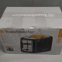 Toastmaster 2-Slice Toaster - Black with Stainless Steel - Kitchen Essential for Sandwich Bread & Breakfast Toast - Toaster with Wide Slots, High Rise Toast Lift & Cool-Touch Exterior