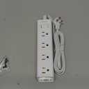 Flat Plug Power Strip, Ultra Thin Flat Extension Cord - Addtam 12 Widely AC 3 Sides Multiple Outlets, 5Ft, 1050J Surge Protector, Wall Mount, Desk Charging Station for Home Office Dorm Room Essentials (White)
