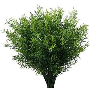 XLFAQXM Artificial Plants Flowers Grass Shrubs 4 Pack No Fade Faux Plastic Flowers Outdoor for Farmhouse Garden Porch Patio Indoor Wedding Decoration Greenery Fake Plants uv Resistant