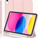 iMieet iPad (A16) Case 11th Gen/iPad 10th Generation Case [11-Inch 2025/10.9 Inch 2022] with Pencil Holder, Trifold Stand Smart Cover with Soft TPU Back,Auto Wake/Sleep(Rose Pink)