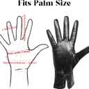 Womens Leather Gloves Wool Lined Warm Glove Touchscreen for Winter Driving Lambskin Dress Gloves Cashmere Lined (Black, M)