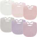 Susurration Muslin Baby Bibs 6 Pack Cotton Baby Drool Bibs,Soft Adjustable Baby Drooling Bibs for Unisex Boys Girls (Pink)