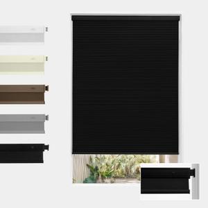 Boolegon No Drill Blackout Cellular Window Shades,Black,26" W x 48" H