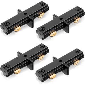 Enhon 4 Pack Replacement for H Track Dead End I Connector Compatible with WAC Lighting H Track Systems, 3 Wire 1 Track Lighting Replacement for H Track System Track Lighting Accessories(Black)