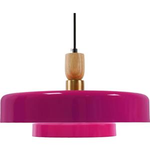 Mid-Century Pendant Light Kitchen Island Chandelier Light Fixture Vintage Small Ceiling Light with 2-Tiers Metal Shade for Dining Room Living Room (Purple)