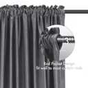MIULEE Grey Velvet Curtains Thermal Insulated Blackout Curtain Drapes for Bedroom Living Room Darkening 90 Inches Long Curtains Panels Rod Pocket Set of 2