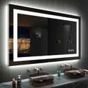 LOAAO 48"X30" LED Bathroom Mirror with Lights, Anti-Fog, Dimmable, RGB Backlit + Front Lighted, Bathroom Vanity Mirror for Wall, Memory Function, Waterproof, Tempered Glass