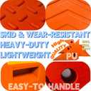 Heavy Duty Orange PU Wheel Chocks with Reflective Strips - 2-Piece M(10.8x7.75x7.5 Inch),All-Weather, Non-Slip & Portable Parking Security for Truck, RV, Trailer (2, M)