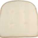 Klear Vu Omega Non-Slip Chair Cushions, Assembled in USA, U-Shaped Skid-Proof Seat Pads for Dining Room, Kitchen, Office, 15"x16" 2 Pack Slub Natural 2 Count