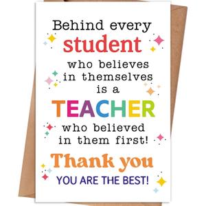 2 x Teacher Thank You Card, 8x5.3 Inches