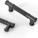 Goo-Ki 6 Pack Black Cabinet Pulls Drawer Pull, 3"(76mm) c-c Kitchen Hardware,Modern Zinc Alloy Bar Cabinet Drawer Handles for Cupboard Wardrobe Bathroom,2210MB-76