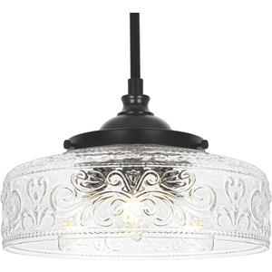 Black 3-Light Pendant Light with 12in Glass Shade, Farmhouse Pendant Lights Kitchen Island, Adjustable Hight & Angle Bathroom Pendant Ceiling Hanging Light Fixtures for Home Bedroom Hallway, 3*E12