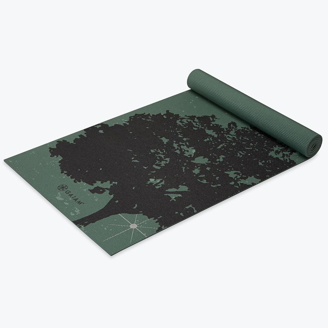 Gaiam Print Yoga Mat, Non Slip Exercise & Fitness Mat for All Types of Yoga, Pilates & Floor Exercises (Luminary)
