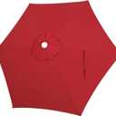 Blissun Patio Umbrella Replacement Canopy for 7.5ft 6-Rib (Each Rib 43"-45") Market Umbrella - Canopy Only (Red)