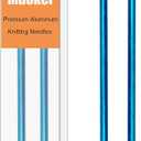 Mdoker 13.8 Inch Anodized Aluminum Knitting Needles,Colored Straight Single Pointed Metal Sweater Knitting Needle for DIY Knitting Projects,Size US 10(6mm) (US 10(6.0mm), Blue)