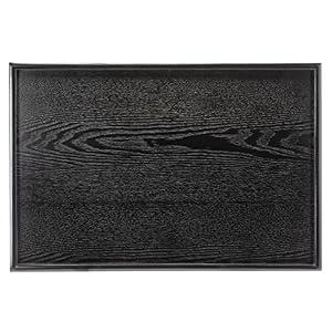 24 x 16 Inches Extra Large Solid Wood Serving Tray for Tea Coffee Table Snack Food Meals Serving Plate Kitchen Party Bar Breakfast Server with Raised Edges Black Wooden Decorative Ottoman Tray