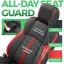 Custom Seat Covers for Tacoma 4th Gen 2024 2025 2026 Double Cab SR5/TRD Sport/TRD Off-Road/SR Full Set with Console Covers, Waterproof Leather Back and Front Seat Protectors Black Red