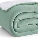 Bedsure GentleSoft Sherpa Fleece Throw Blanket Twin Size for Couch - Thick and Warm Throw for Women and Men, Soft Fuzzy Plush Twin Blanket for Winter, Non-Heated, Sage Green, 60x80 Inches