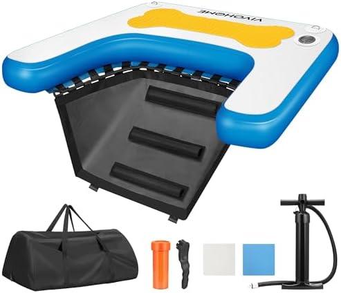 VIVOHOME Inflatable Dog Water Ramp Pool Float for Dogs Up to 255 Pounds Swimming Floating Ladder Steps for Boats Docks Lakes