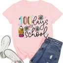 Read Shirt for Women-Reading Rainbow Short Sleeve Reading Teacher Tee Cute Librarian Shirt (Pink, XL)