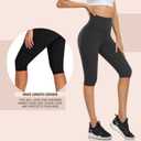 High Waisted 3 Pack Women's Capri Pants - Knee Length Yoga Shorts, Biker Workout Leggings for Women,Summer Activewear, Large-X-Large