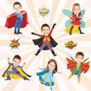 90 PCS Super Themed Hero Cutouts Hero Theme Paper DIY Photo Picture Crafts with 200 PCS Glue Points Super Themed Bulletin Board Decorations for Kids Classroom Party Decor Birthday Supplies