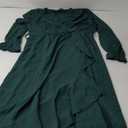 SCOMCHIC Women Plus Size Maxi Dress Short Sleeve Wrap V Neck High Low Split Ruffle Long Dress (Emerald Green) XL