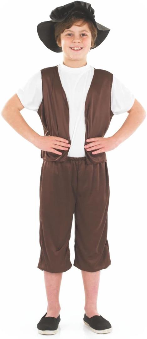 fun shack Tudor Costume For Boys Villager Victorian Chimney Sweep Fancy Dress World Book Day Costumes for Boys Kids (Medium)