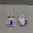 Menkxi 2 Pcs Winter Christmas Gnomes Figurines Rustic Scandinavian Nordic Elf Figurine Wooden Snowy Blue Gnome Tabletop Decoration Set for Winter Holiday Table Centerpieces Xmas Gift Party Supplies