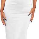 LILLUSORY Womens Summer Casual Slip Dresses Spaghetti Strap Double Lined Bodycon Maxi Dress (Small, White)