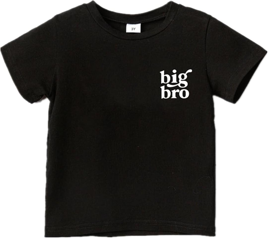 Promoted to Big Brother Shirts Announcement T-Shirts for New Siblings Toddler Boys Big Brother Tees (Black-21)