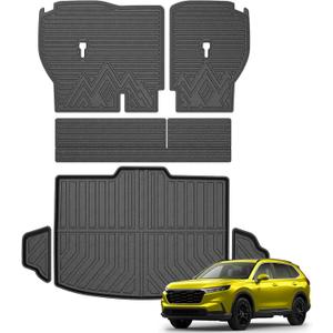 KUST Trunk Cargo Mat for Honda CR-V 2023-2025 2026 (Not for Hybrid) (Lower Deck Position), Rear Cargo Liner with Backrest Mat for CRV Accessories All Weather Protection Cover TPE Rubber Raised Edge