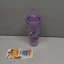 Bzyoo SIP 24oz (710ml) Double Wall Plastic Tumbler with Lid and Straw Cold Drink Travel Mug Reusable Party Cup Perfect for Ice Coffee, Tea Office Poolside Parties Gifts Color: Butterfly Purple