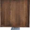 Gurfuy Square Wood Ottoman Serving Tray 24" - Rustic Wooden Table Tray for Farmhouse Decorative Oversized Coffee Table Trays Living Room Kitchen Counter Breakfast Brown