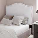 Colingmill 40" x 24" Fabric Upholstered Twin Headboard White with Nailtrim