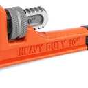 HORUSDY 10-Inch Heavy Duty Straight Pipe Wrench, Quick-Adjust Sturdy Plumbers Wrench with Soft Grip Handle, Straight Jaw Plumbing Tool for Pipe, Household Use, Vehicle Repair