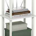 Furinno Turn-N-Tube Storage Shelves, 3-Tier Open Frame Book Shelf, Standing Corner Shelf, Toolless Assembly, Open Shelves, for Organization and Storage, Living Room, Garage, Home Office, White